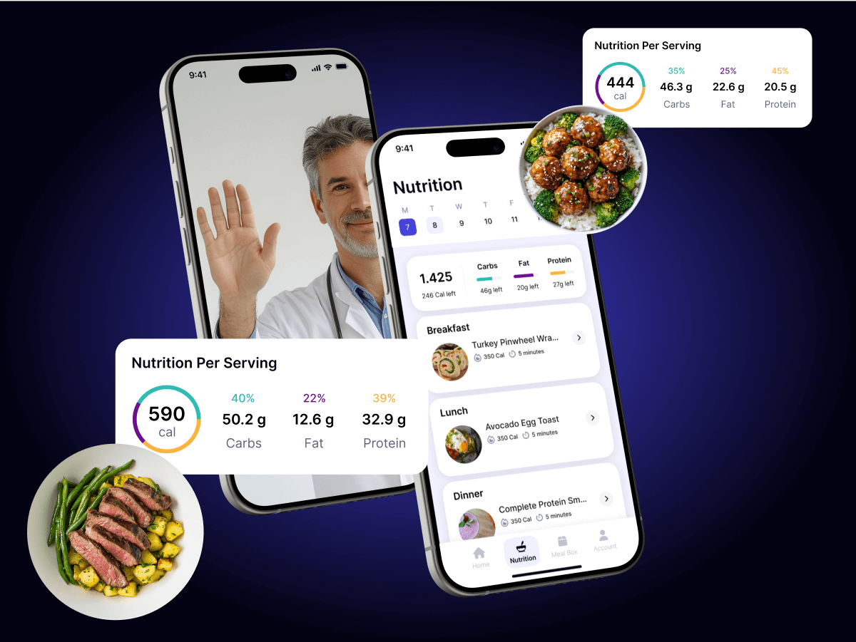 Image of a nutritionist on a mobile phone